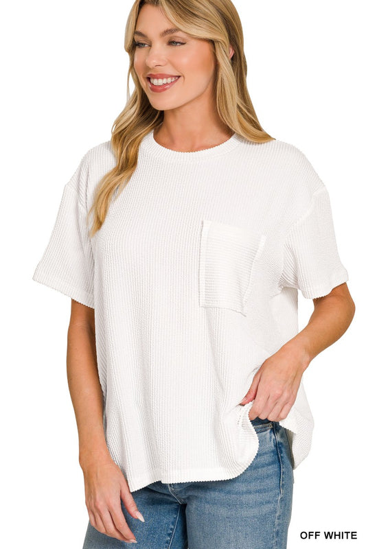 Off White Ribbed Top
