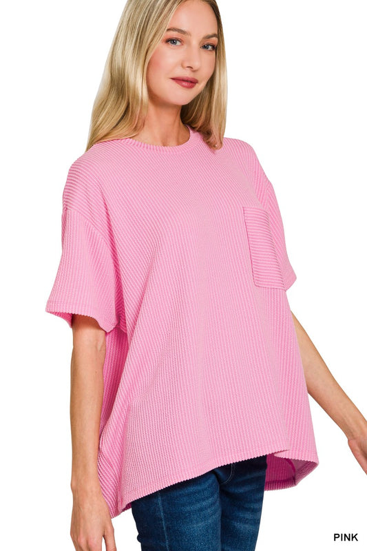 Pink Ribbed Top