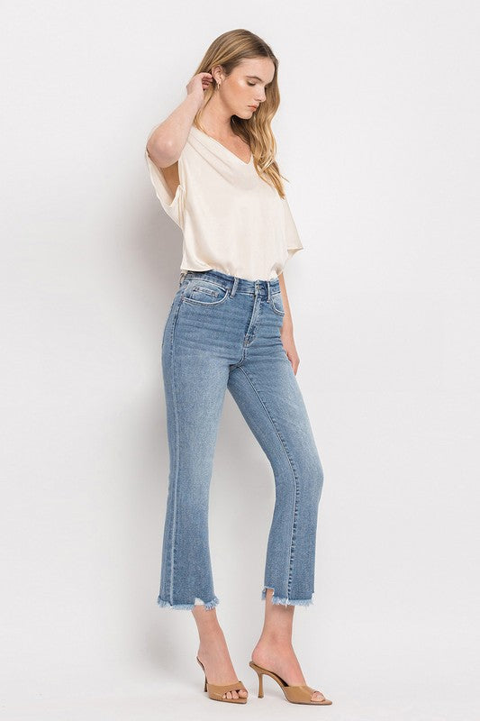High Rise Crop Flare Jeans (Online Exclusive)