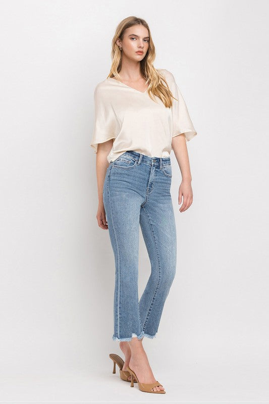 High Rise Crop Flare Jeans (Online Exclusive)