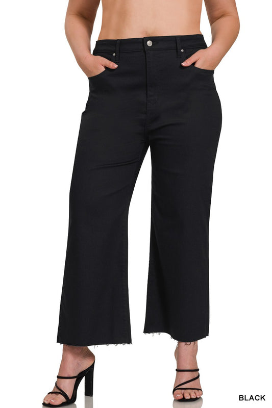 Plus Zenana Black Cropped Jeans