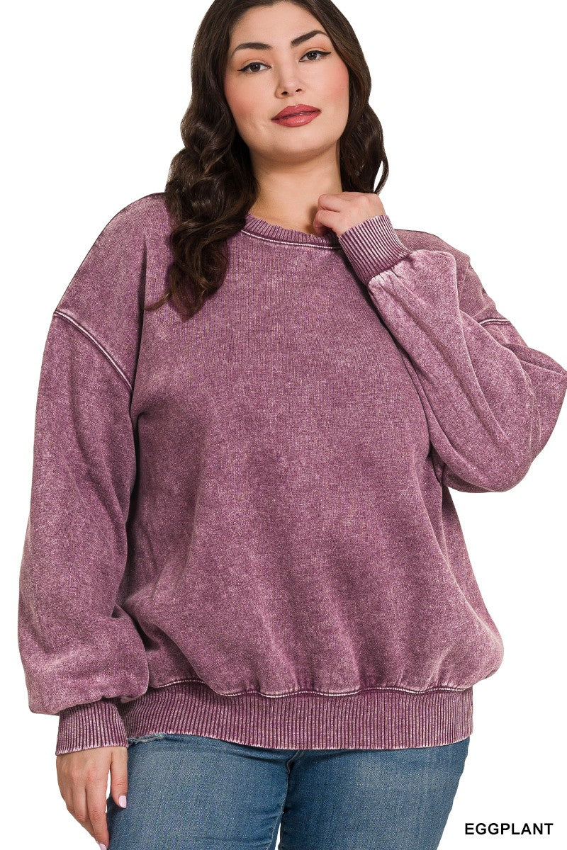 Plus Eggplant Pullover