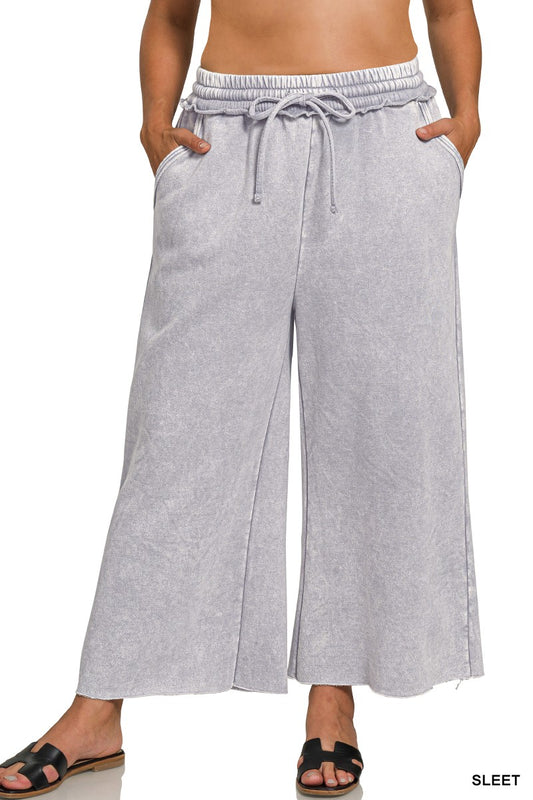 Plus Sleet Acid Wash Pants