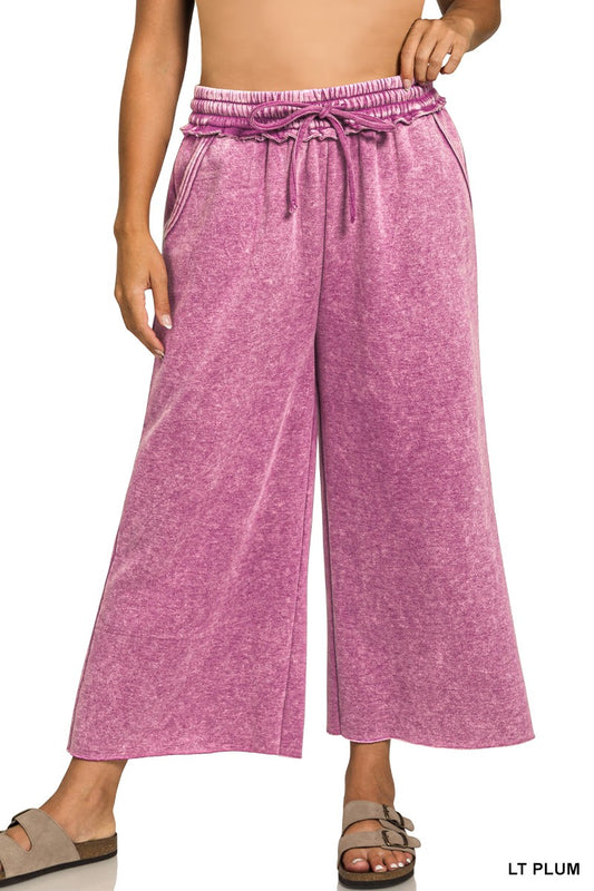 Plus Light Plum Acid Wash Pants