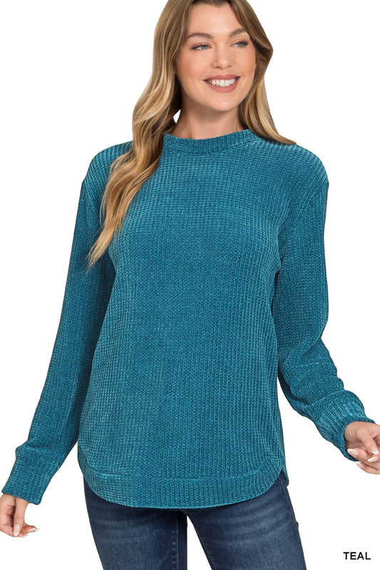 Teal Chenille Sweater
