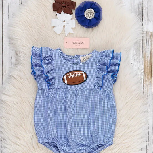 Blue and White Striped Football Bubble
