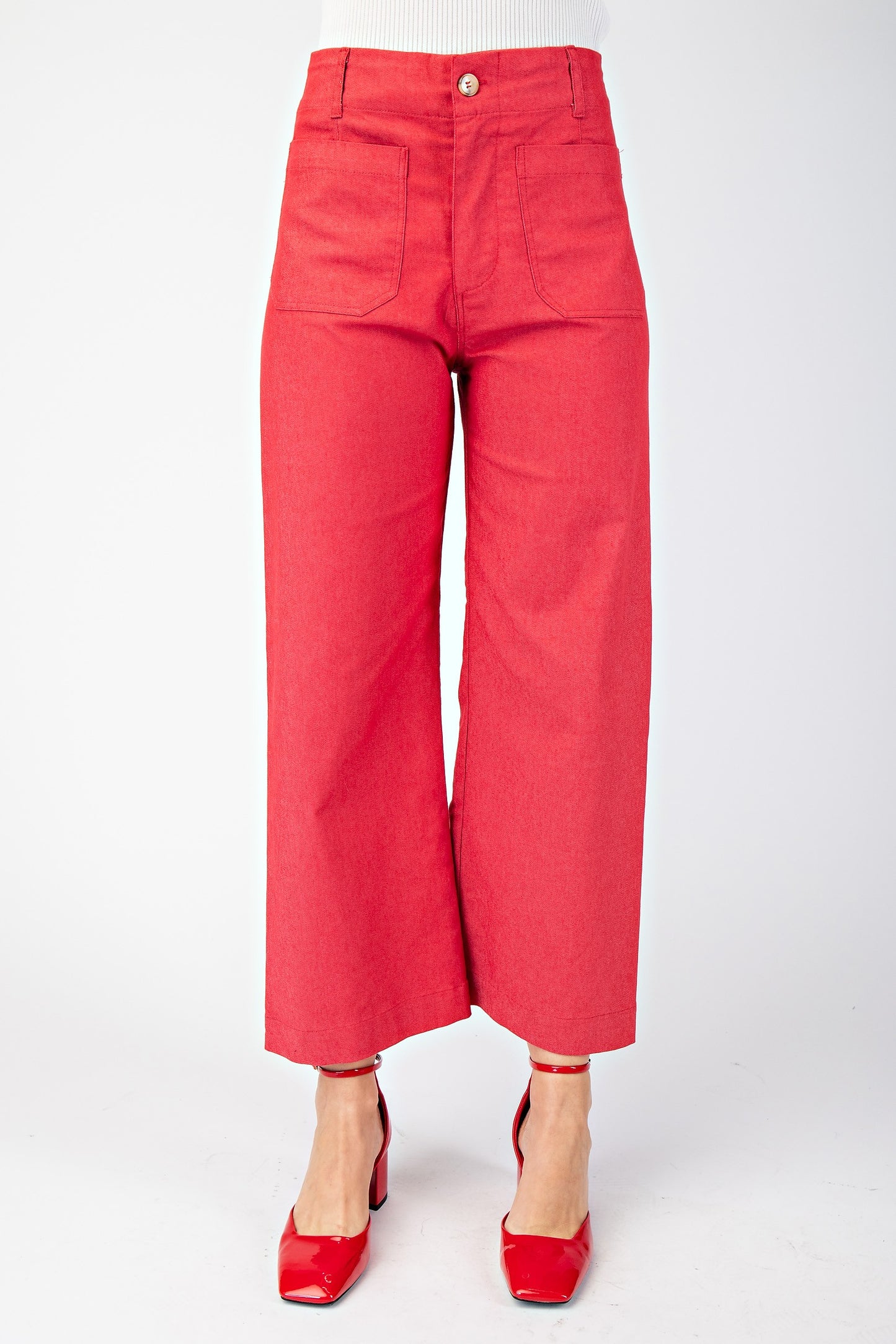 Plus Raspberry Cropped Pants