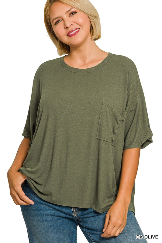 Plus Dark Olive Top