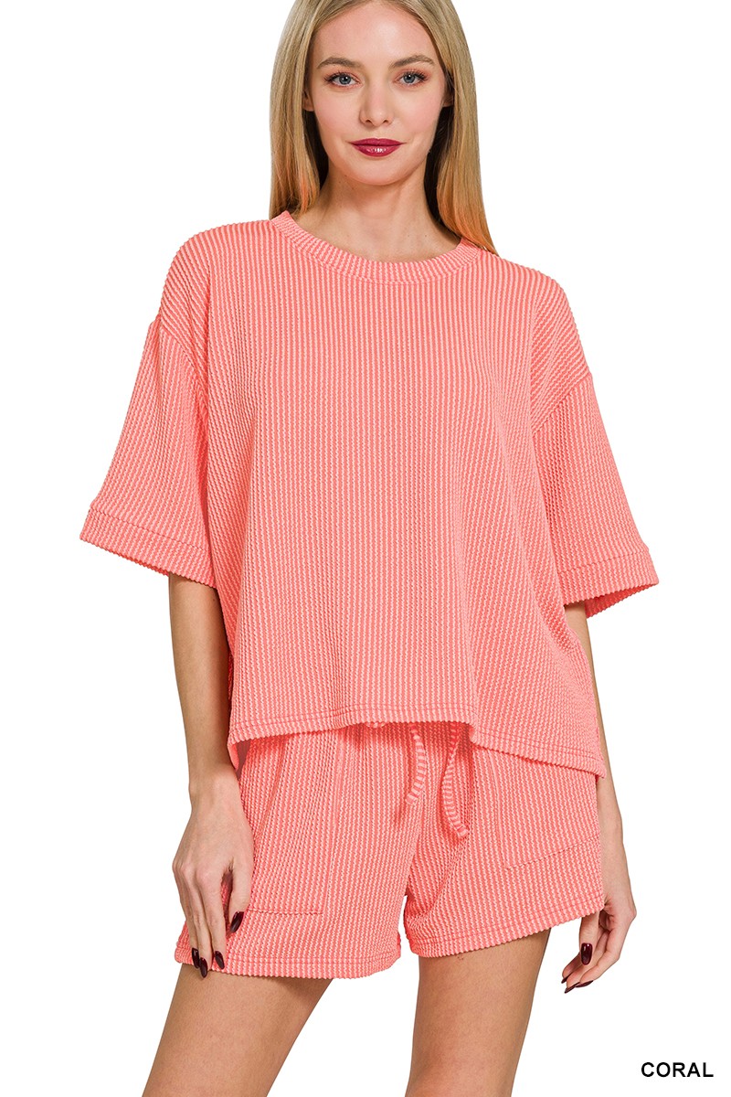 Raised Rib Short Sleeve & Short Set