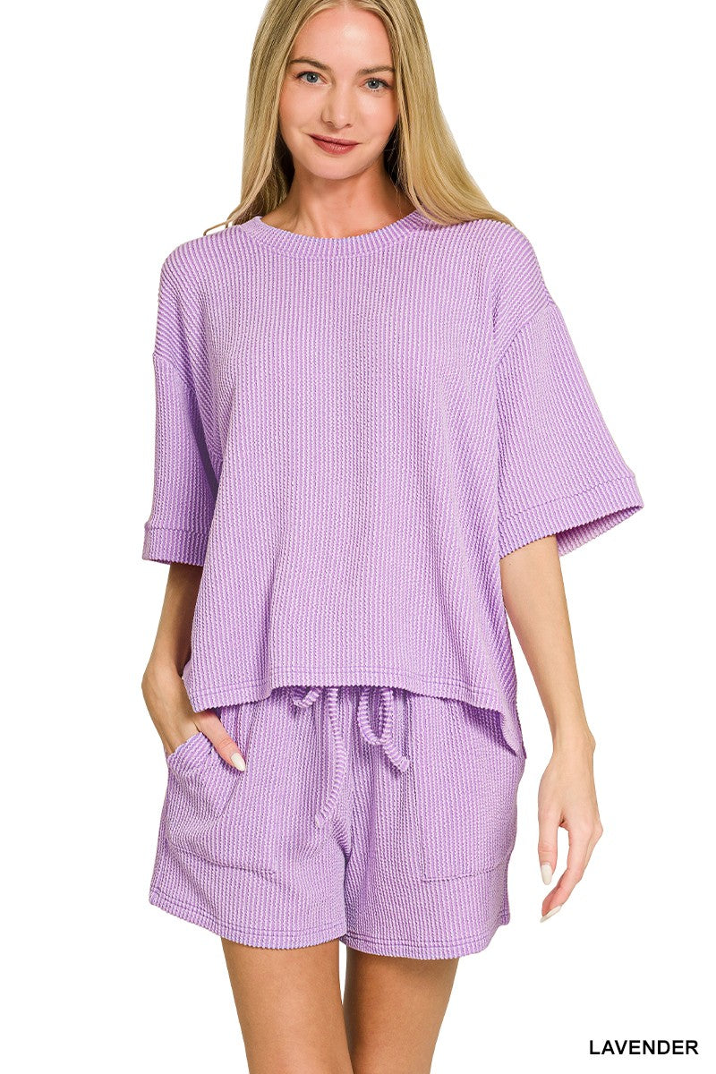 Raised Rib Short Sleeve & Short Set