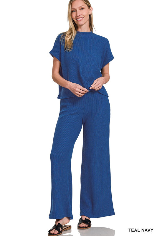 Teal Boxy Top & Pants Set