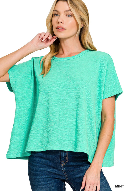 Mint Cotton Slub Oversize Tee