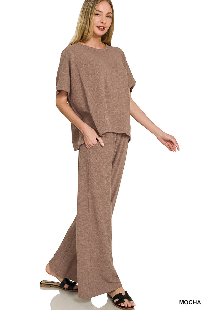 Mocha Cotton Slub Set