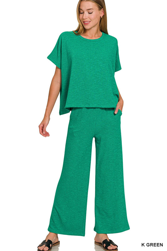 Kelly Green Cotton Slub Set