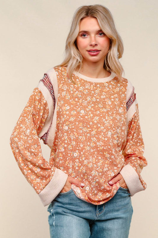 Plus Floral Fall Top
