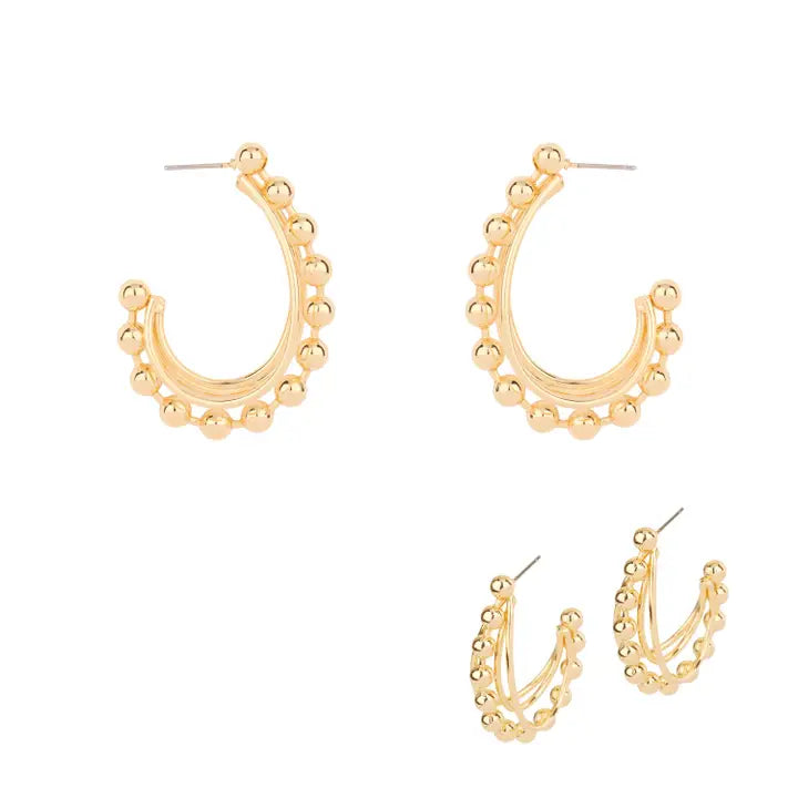 Gold Metal Hoop Earrings