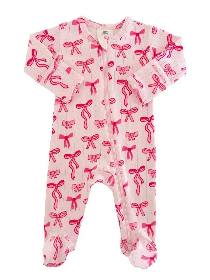 Pink Bows Footie