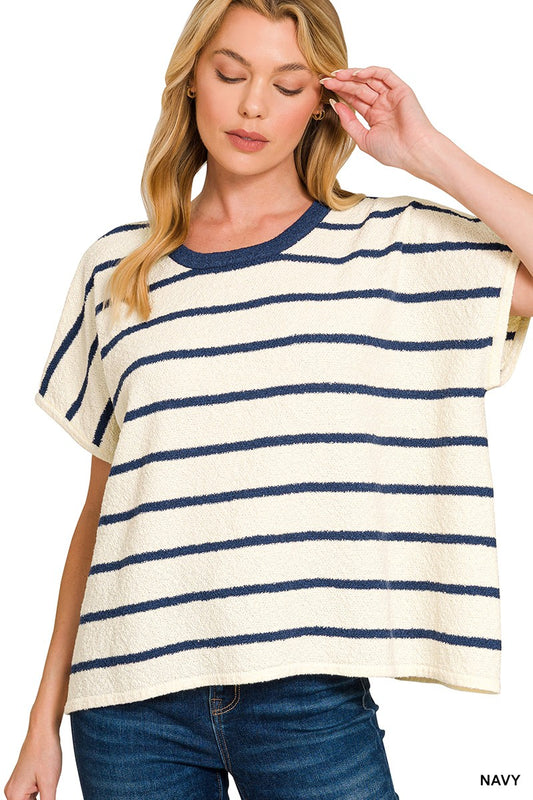Navy Stripe Top