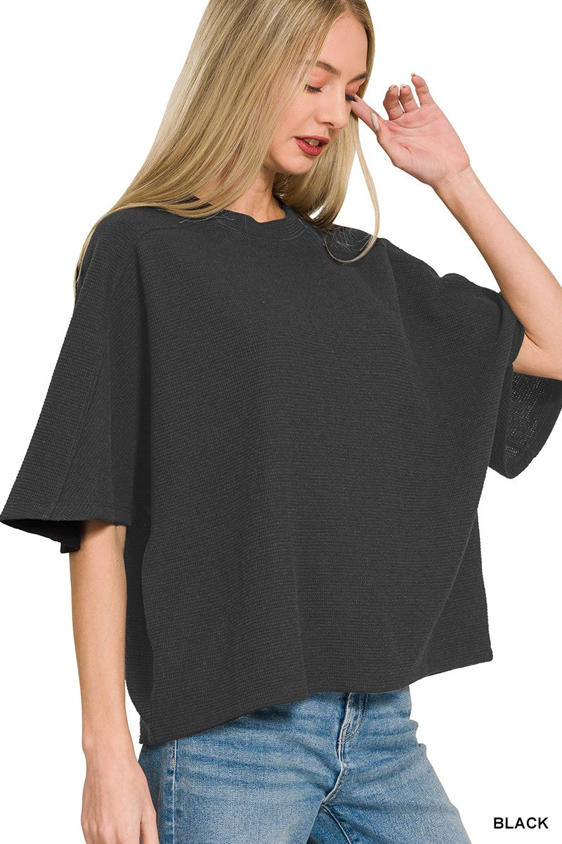 Black Double Knit Top