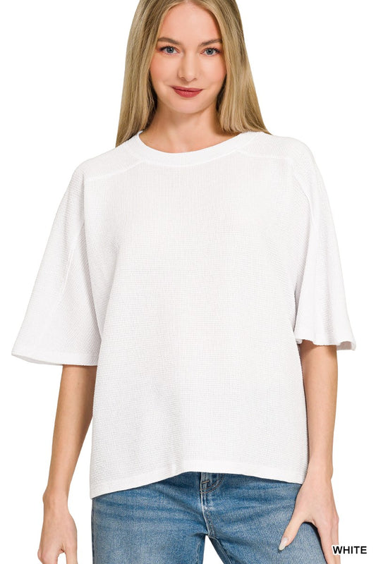 White Double Knit Top