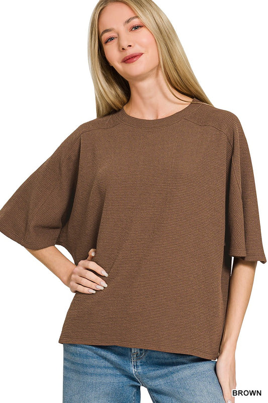 Brown Double Knit Top