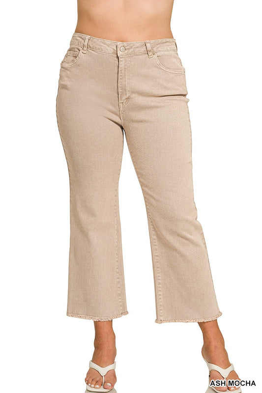 Plus Zenana Ash Mocha Acid Wash Pants