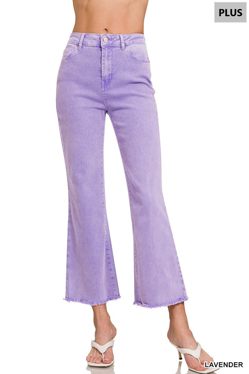 Plus Zenana Lavender Acid Wash Pants
