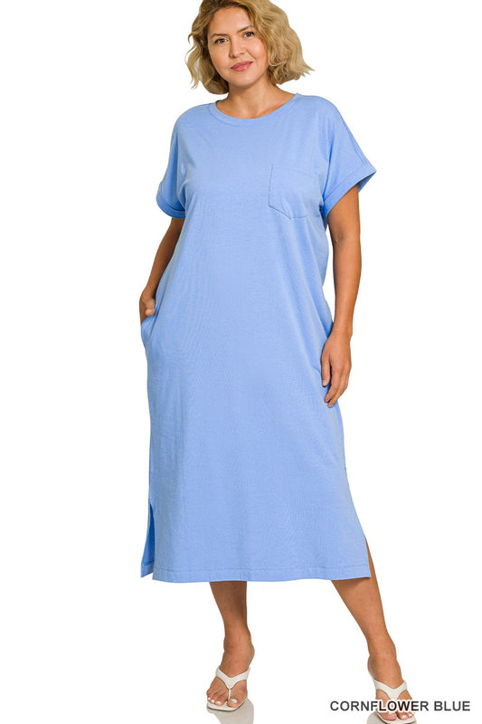 Plus Cornflower Dress