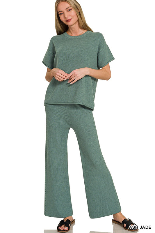 Ash Jade Viscose Top and Pants Set