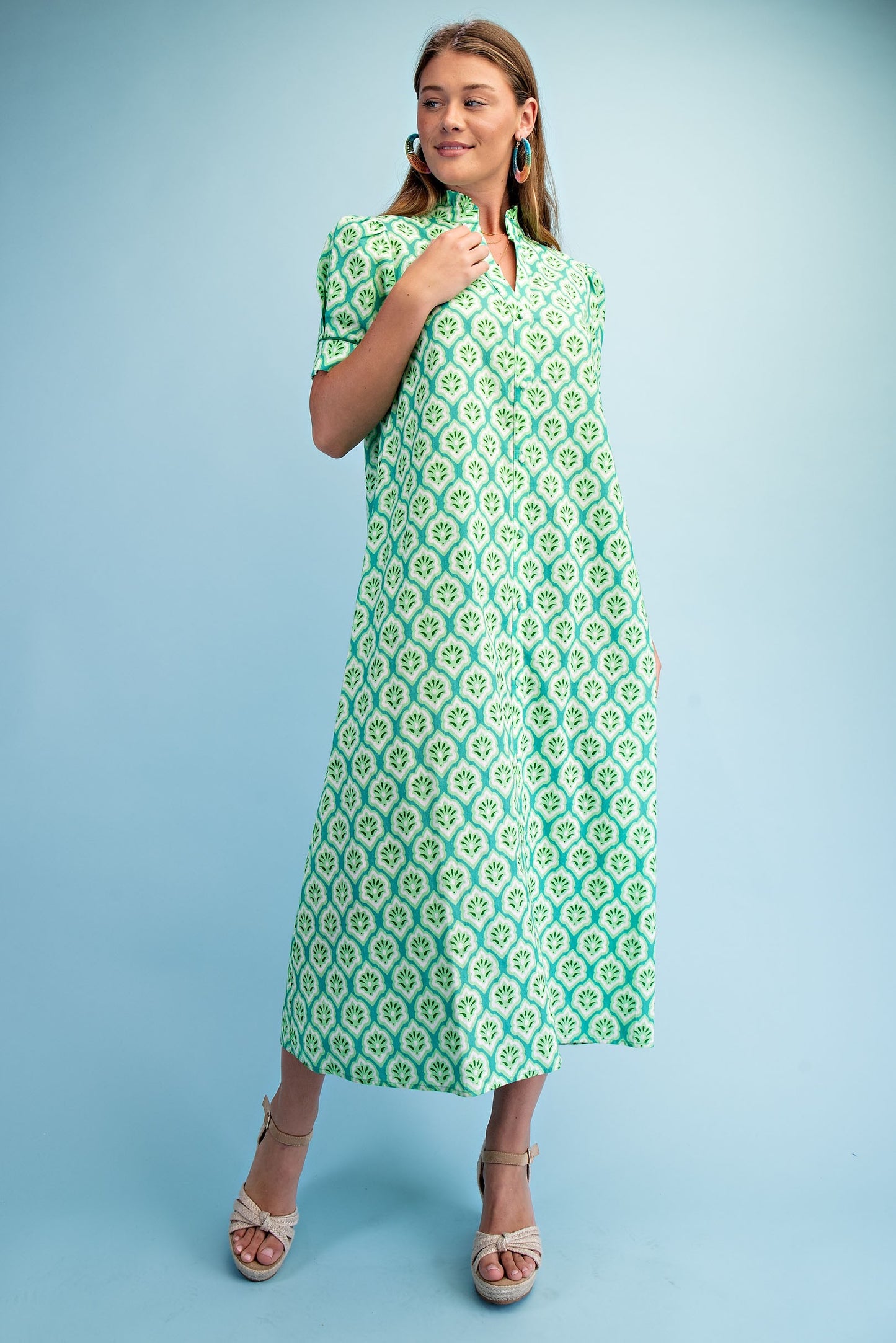 Grass Mix Bright Printed Dress