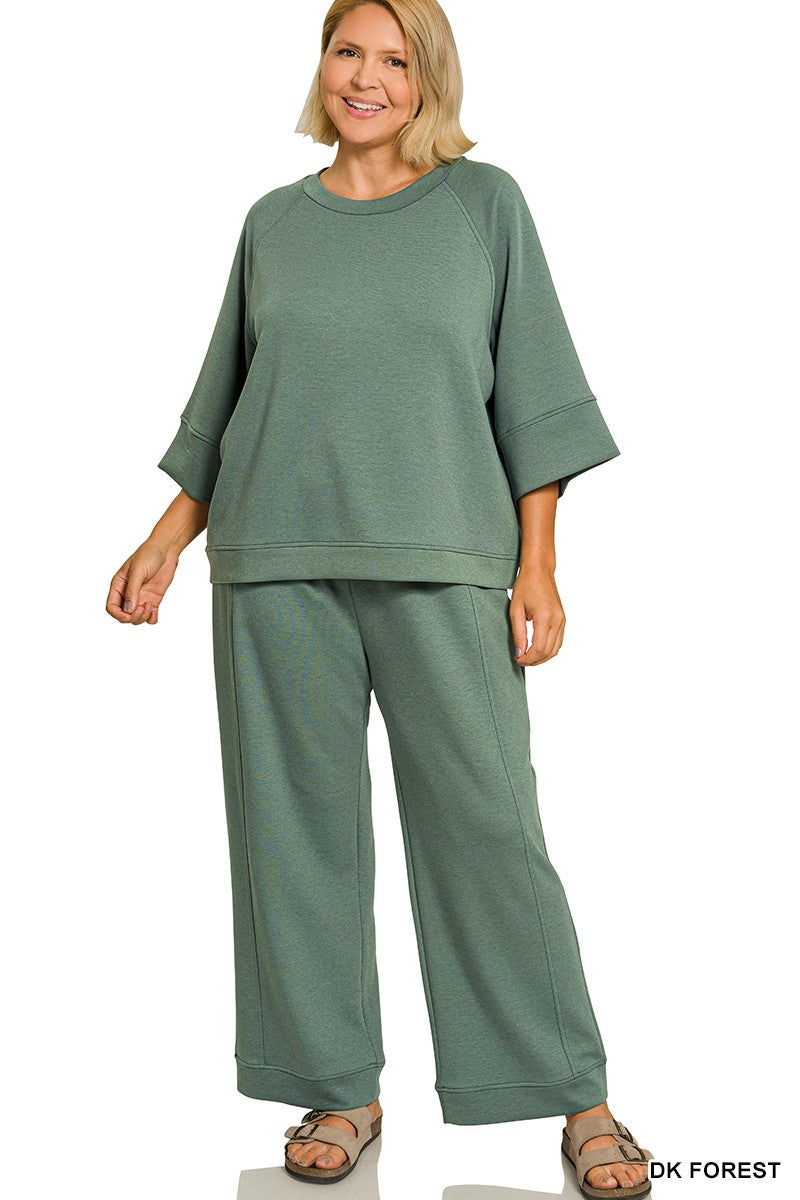 Plus Dark Forest Scuba Pullover Set