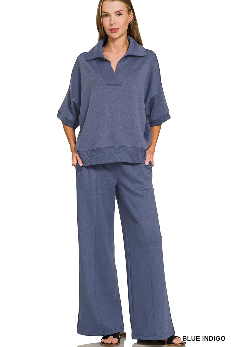 Blue Indigo Collared Scuba Set