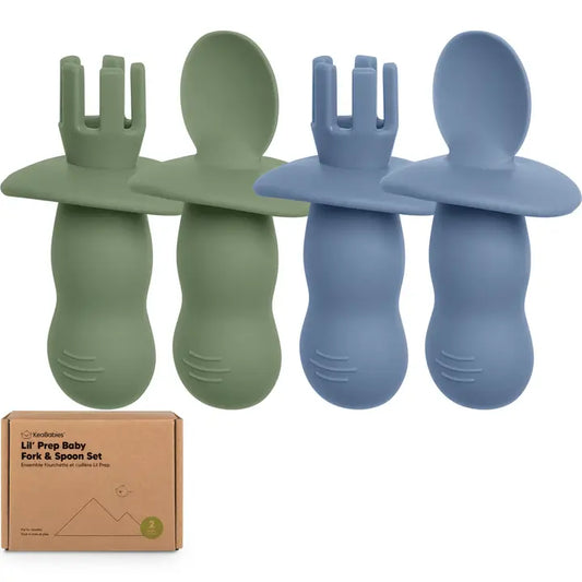 4 Pack Slate Silicone Fork & Spoon Set