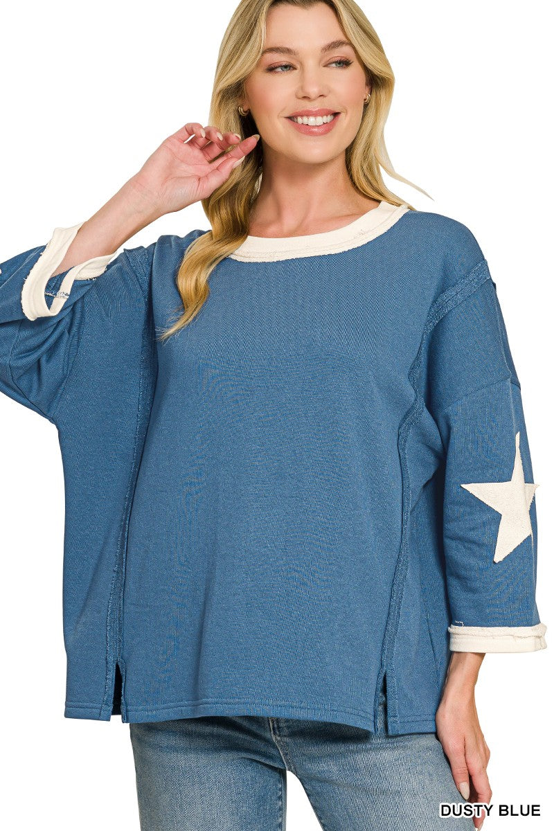 Dusty Blue Star Top