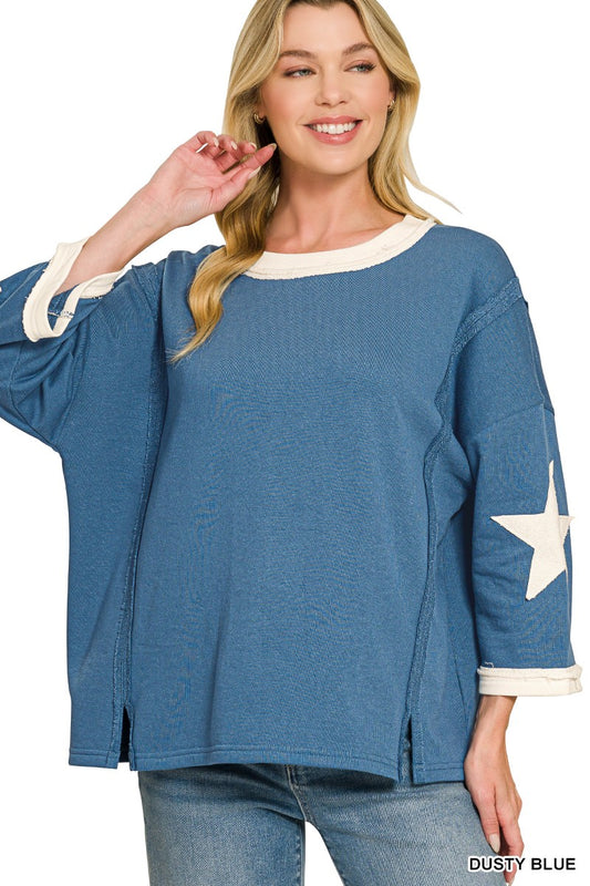 Dusty Blue Star Top