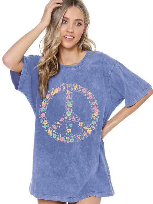 Floral Peace Boho Graphic Tee