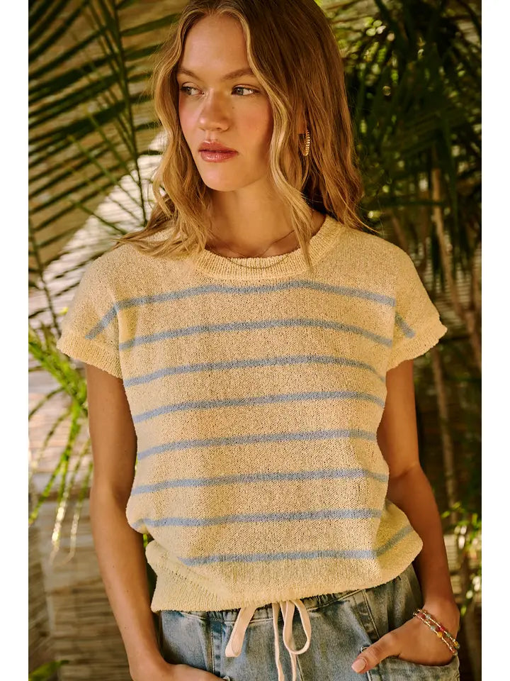 Yellow and Blue Striped Sweater