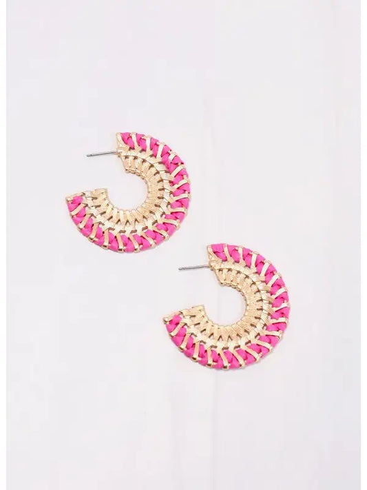 Caroline Hill Pink Driskell Hoop Earrings