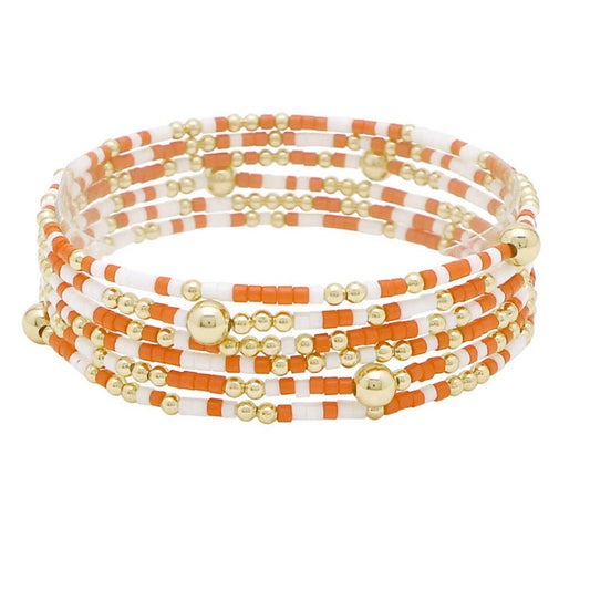 Dainty Orange and White Bracelets