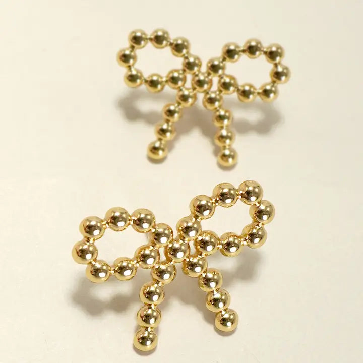 18K Stainless Steel Bow Earrings