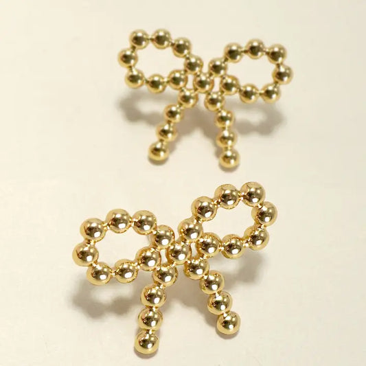18K Stainless Steel Bow Earrings