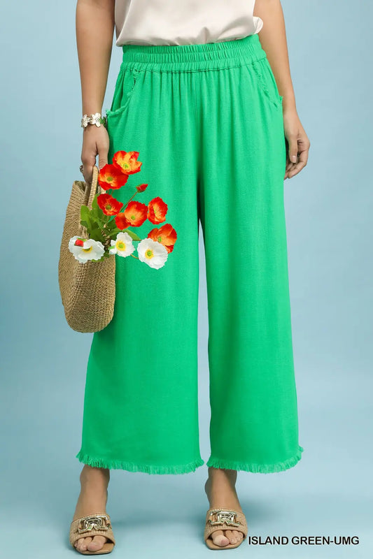 Island Green Linen Pants