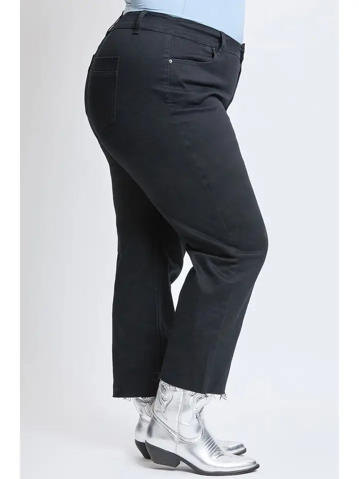 Plus Black YMI Cropped Wide Leg Pants