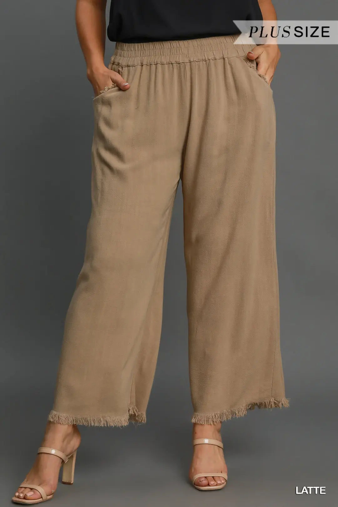 Plus Latte Linen Pants