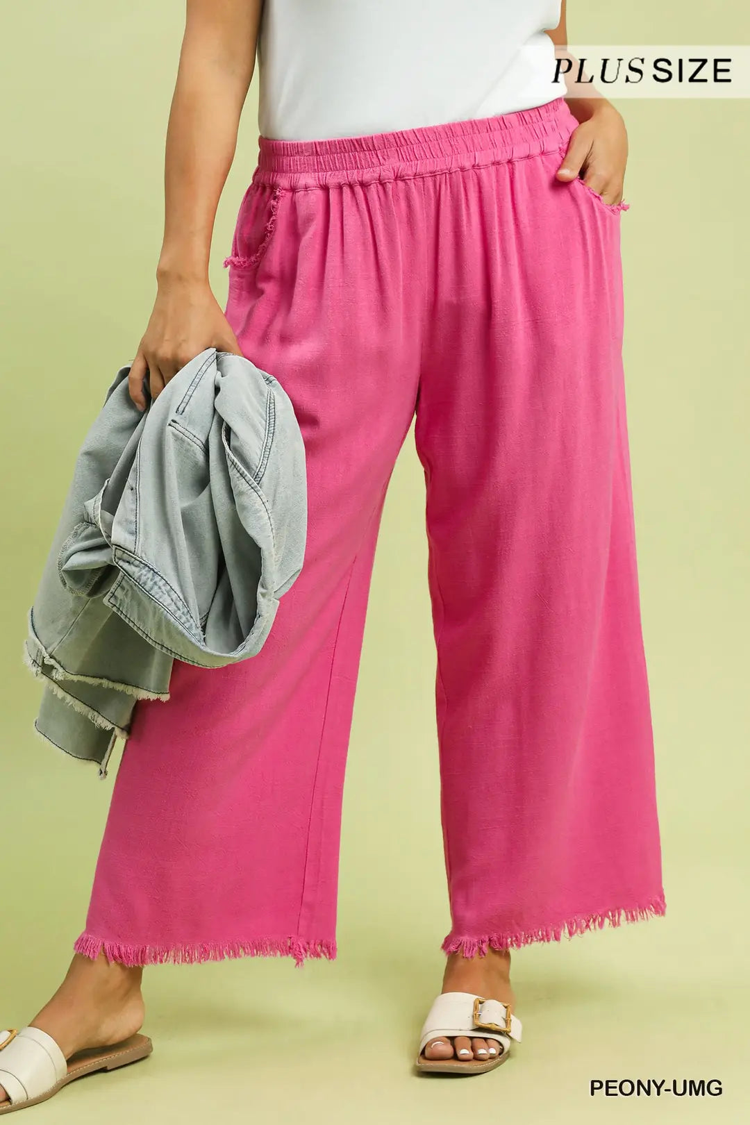 Plus Peony Linen Pants