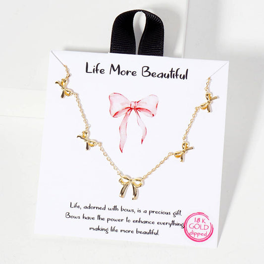 Gold Dipped Bow Neckalce