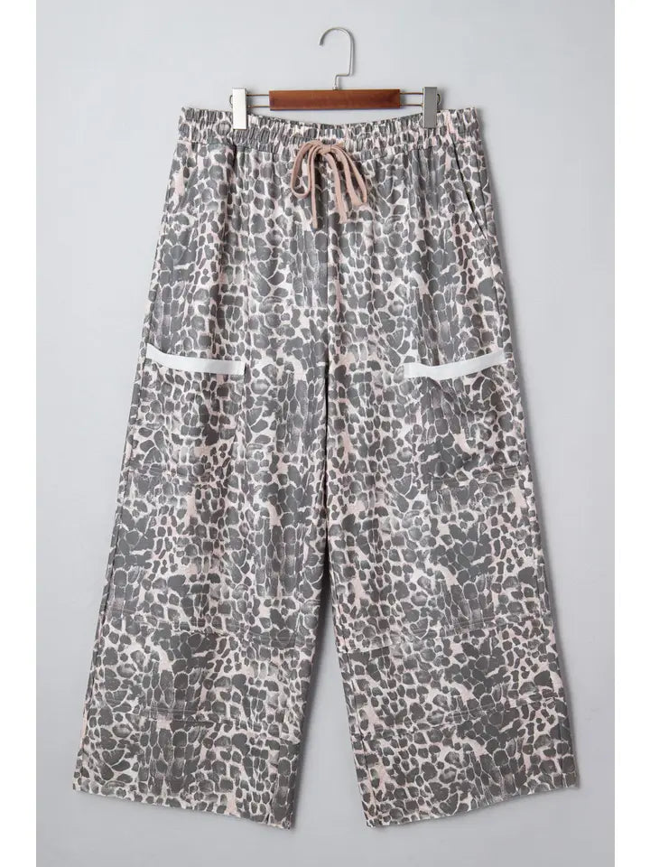 Plus Leopard Print Pants