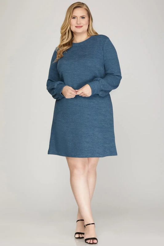 Plus Teal Sweater Dress