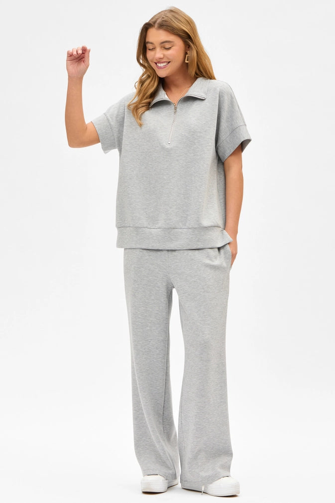Heather Grey Quarter Zip and Pants Set