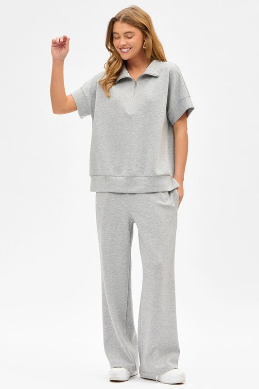 Heather Grey Quarter Zip and Pants Set